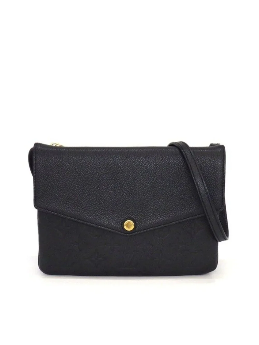 Louis Vuitton Shoulder Bag Black Monogram Empreinte Leather Gold